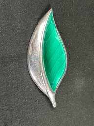Norwegian- David Anderson, Sterling/Enamel Leaf Pin