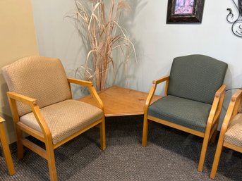 Corner Unit Two Chairs With Attached Table