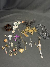 Assorted Jewelry, Including Sterling Watchband & Ring