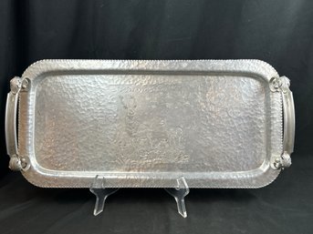 Continental Hammered Aluminum Tray With Deer