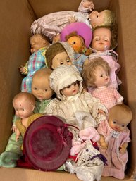 Box Of Vintage Baby & Toddler Dolls