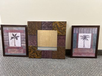 Mirror & 2 Palm Tree Prints