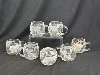 Nestle World Globe Glass Mugs & Sugar Bowl