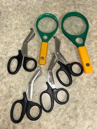 Tape Scissors & Magnifying Glasses