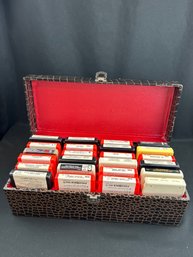 24 Assorted 8 Track Tapes In Case