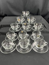 12 Arcoroc Vintage Cups & Saucers- France