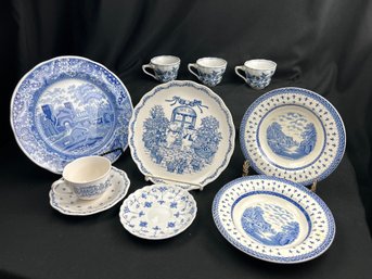 Assorted Blue And White China