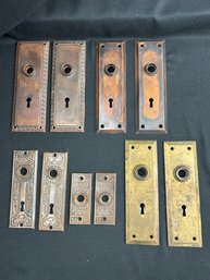 Antique Door Knob Plates- 5 Pairs