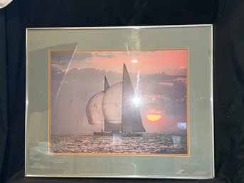 Framed Photo Of Sailboat 30.5 X 24.5