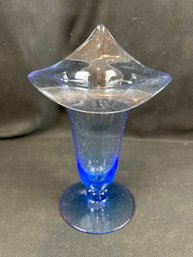 Vintage Jack In The Pulpit Blown Glass Vase