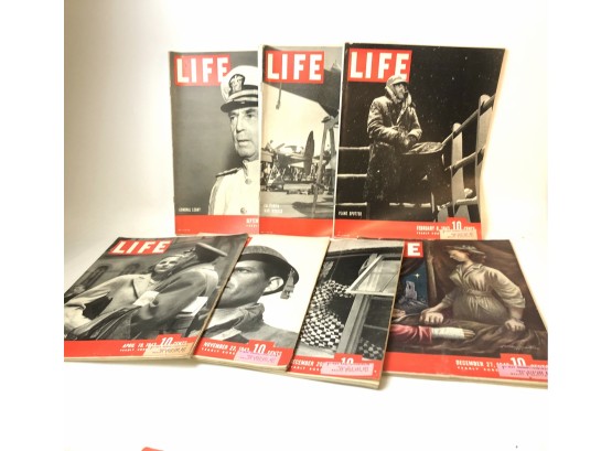 Lot Of 7 WWII Life Magazines