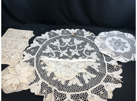 Crocheted Linens- All Stained Or Damaged