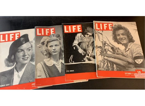 4 Life Magazines 1940s