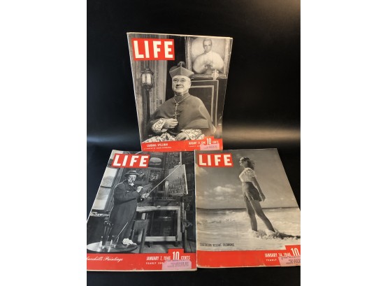 Three January 1946 Life Magazines