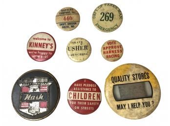 Assorted Vintage Pinback Buttons Missing  Pins