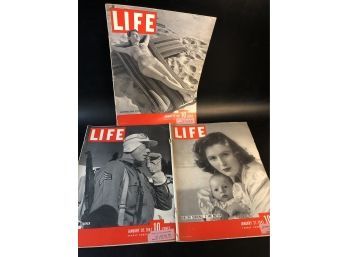 3 Life Magazines January  1941