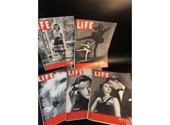 5 Assorted Life Magazines From 1944