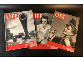 3 Life Magazines March 1941
