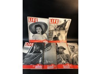 6 Life Magazines April & May  1941