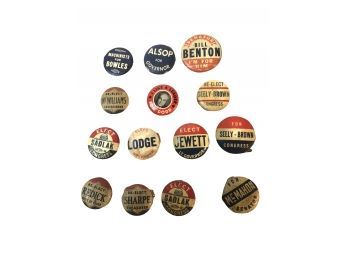 Vintage Connecticut Political Pin-back/ Lapel Buttons Missing  Pins