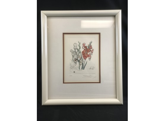 SALVADOR DALI PIRATE'S GLADIOLI Print, Signed And Numbered, Surrealistic Flowers Gladiolas, No Certificate