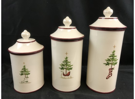 3 Grasslands Road Ceramic Christmas Containers