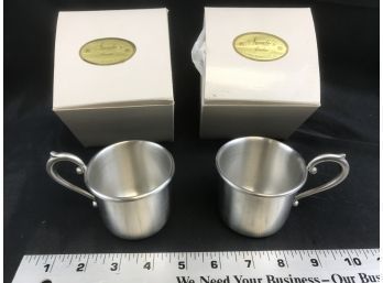 2 Small Pewter Cups Ot Coblets