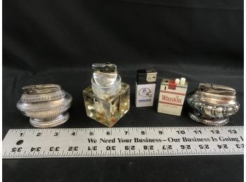 5 Cigarette Lighters, 2 Ronson Table Top, Winston, Patriots