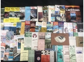 Large Lot Of Vintage Travel Brochures, Cruise, Train, Photo Books From 1930 -1980s
