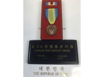 Korean War Service Medal With Letter Of Appreciation, 50th Anniversary Of The Korean War