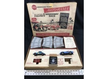 1960s Gilbert Auto Rama Car Racing Set With Box, See Pics