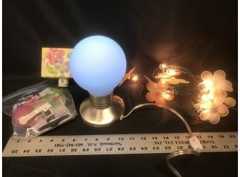 Glowing Color Changing Light Bulb Lamp, Flower Lights, Projectable Night Light