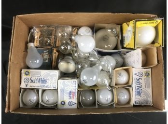 Box Of Lightbulbs And Floodlights