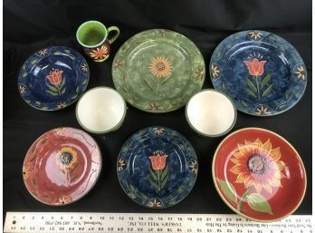 Lot Of Flower Plates, Bowls And Cup