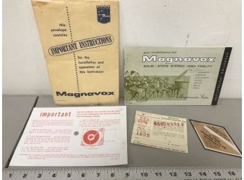 Vintage Magnavox Operating Instructions