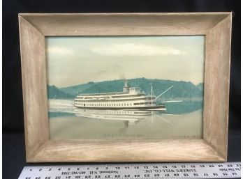 Original Painting Of The Delta Queen By Hughes In 1951, Was Purchased While On The Ship, 21 X 16 Inches