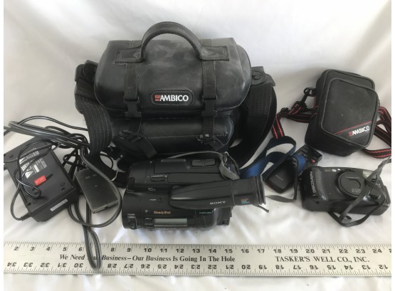 Sony Video Camera And 35 Mm Camera, Untested