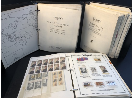 Postage Stamp Collection In 3 Large Binders