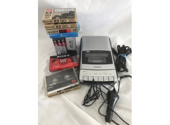 Cassette Tape Player With Blank Tapes, Untested