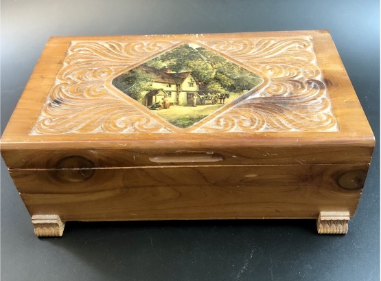 Vintage Cedar Jewel Box Etc