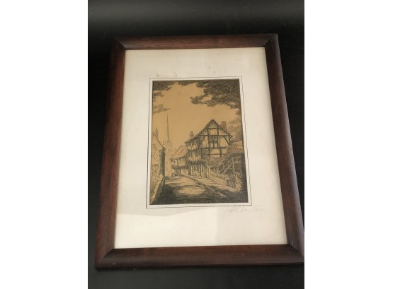 Framed Etching Pencil Signed Joseph Armstrong