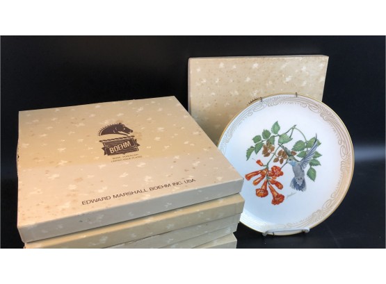Eight Boehm Porcelain Limited Edition Plates- Hummingbird Series Limited To 15,000 Each