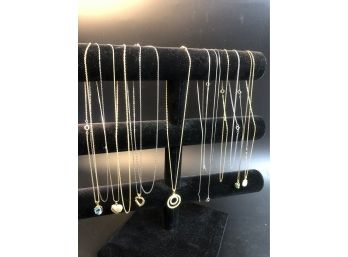 Costume Jewelry Chains- Some With Pendants