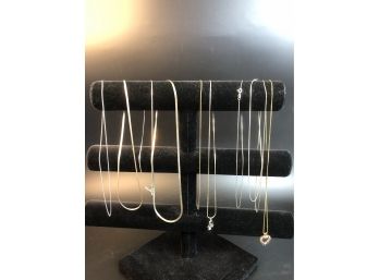 Sterling Silver, 14k , And 12k GF Necklaces.