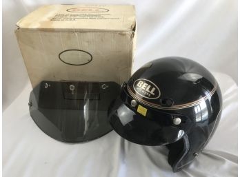 Vintage Bell Motorcycle Helmet With A Face Shield And Box