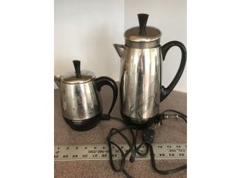 2 Farberware Percolator Coffee Pots, Untested