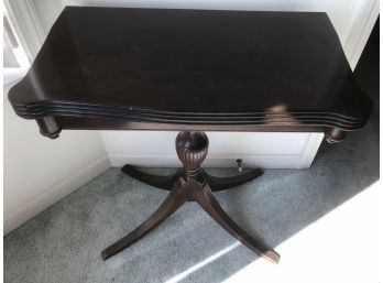 Vintage Pedestal Table With Fold Out Leaf And Table Pad