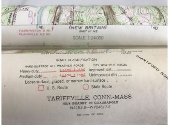 2 Vintage Topical Maps Tariffville And Avon CT