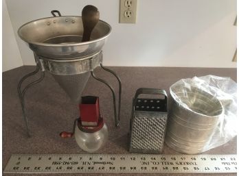Vintage Sifter, Spice Grinder, Flour Sifter