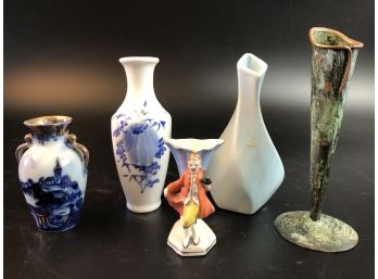 Five Small Bud Vases, Porcelain, Ceramic.